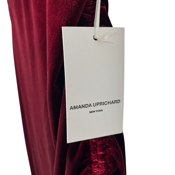 Amanda Uprichard Aviette Skirt Size Medium Red Velvet Asymmetrical Midi Skirt - Picture 6 of 9